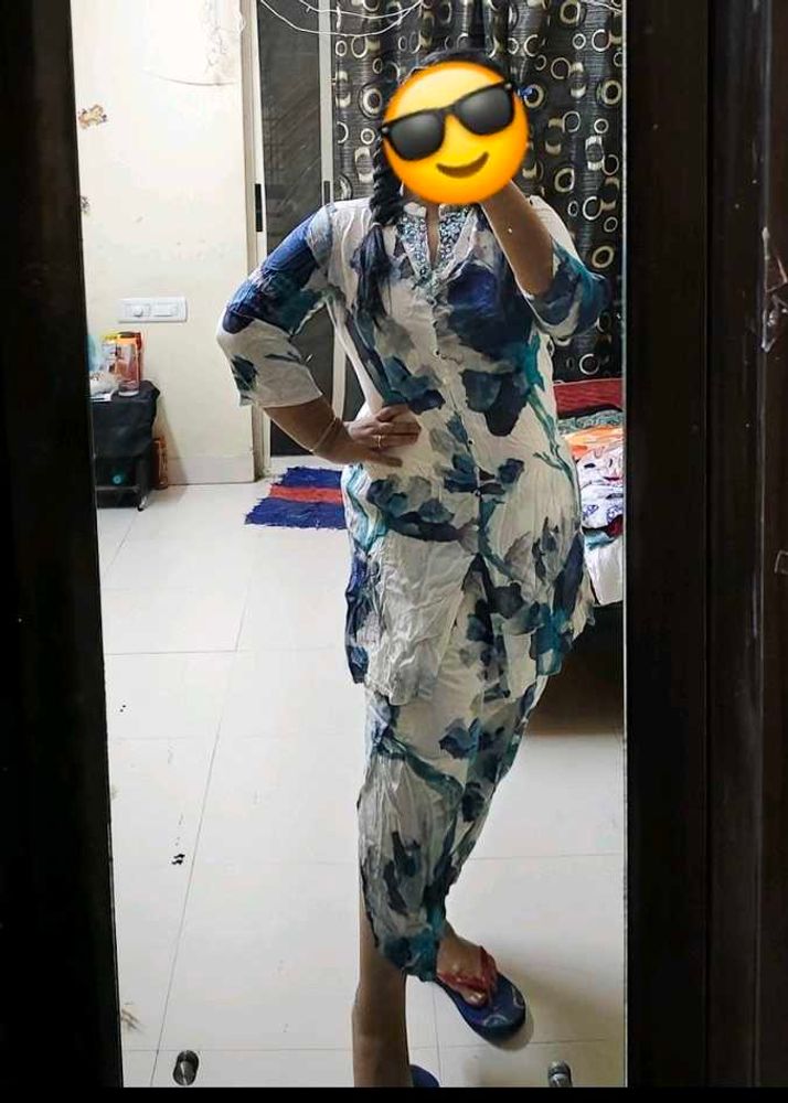Floral Cord Set With Pants
