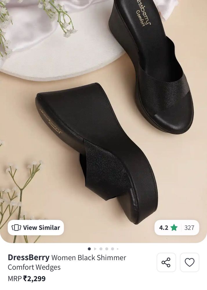 DressBerry Black Shimmer Wedges