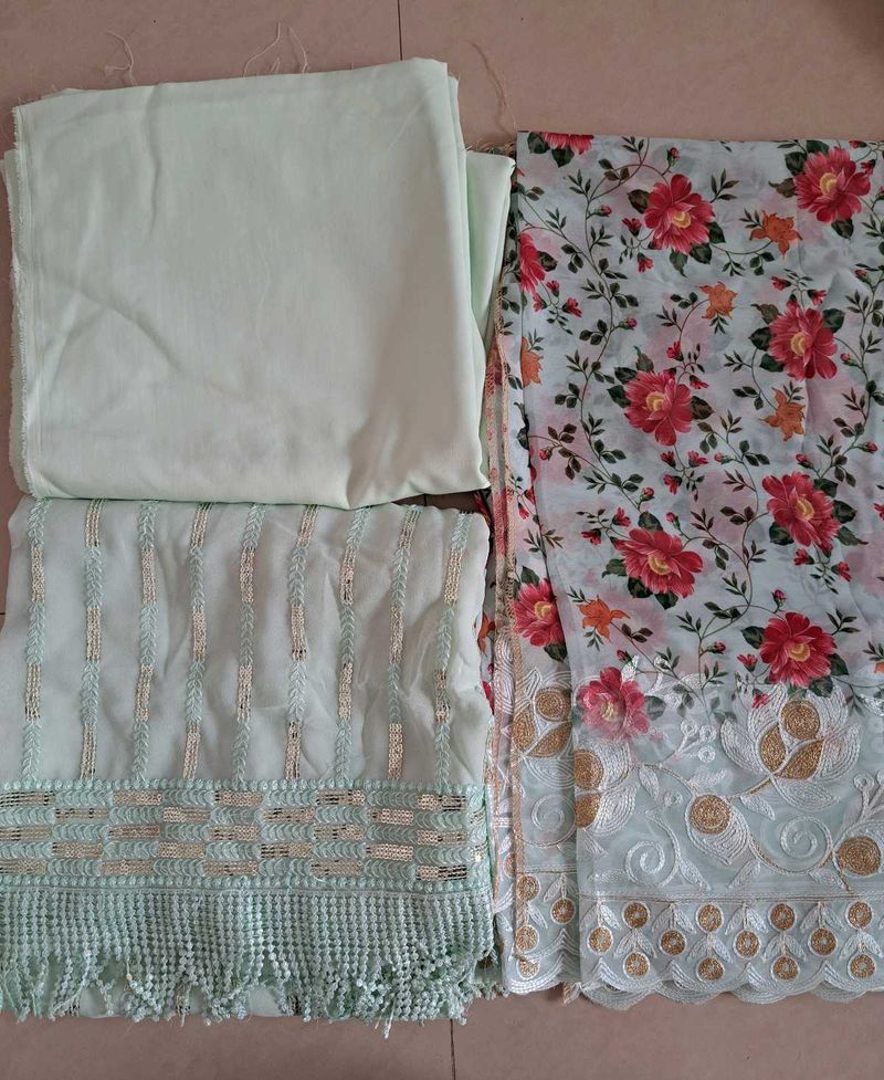 3 Piece Unstitched Soft Georgette Suit