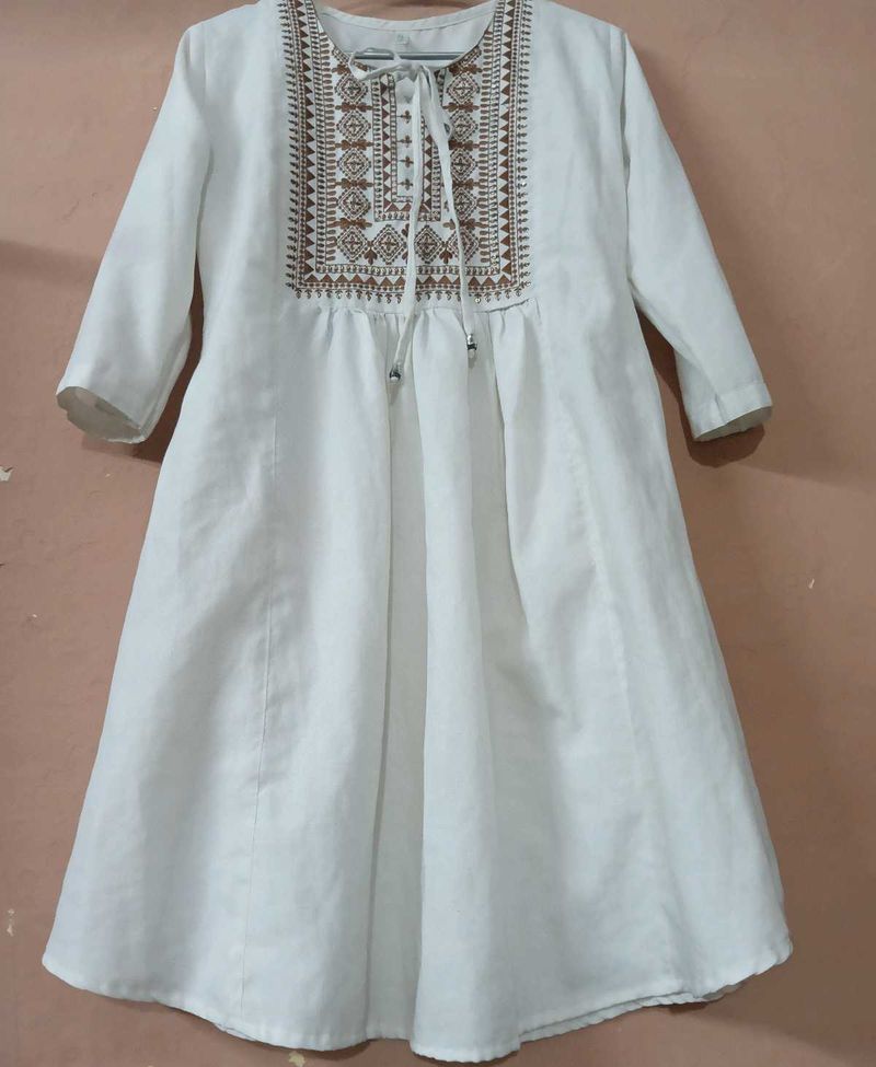 White Embroidered Dress