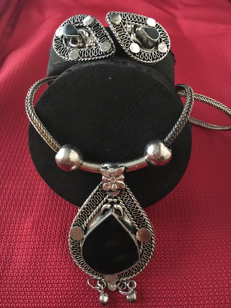 Drop shape onax jewellery Set