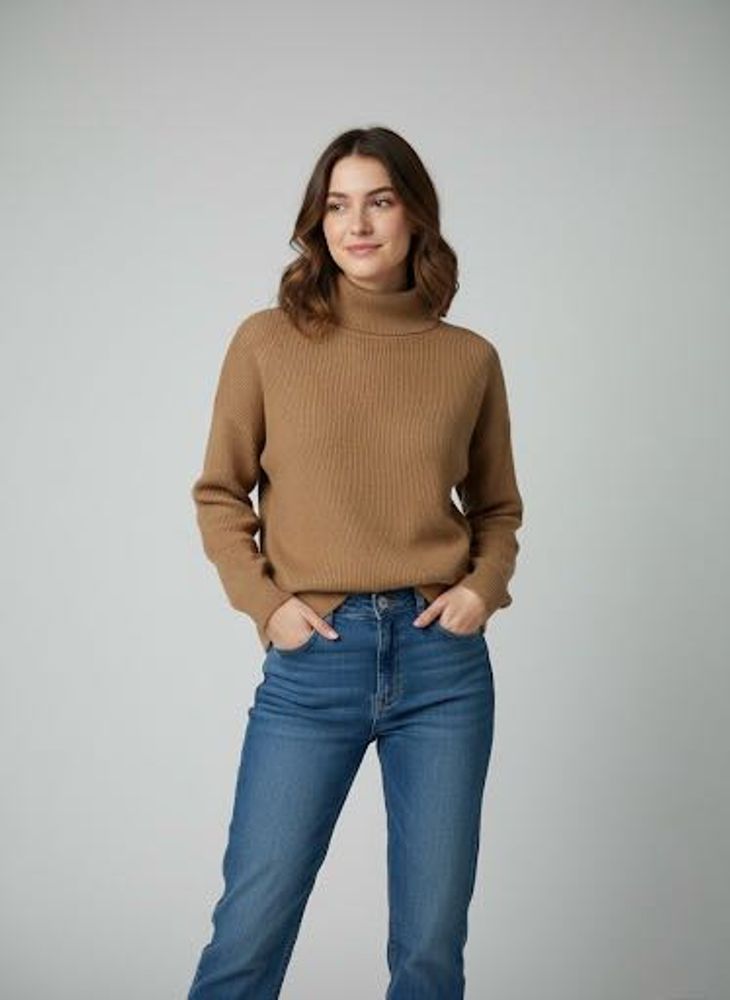 Cozy Brown Turtleneck Sweater