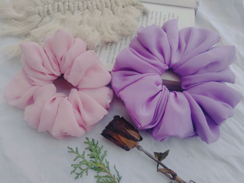Combo Fairy Tales Scrunchies Pink And Purple 💜
