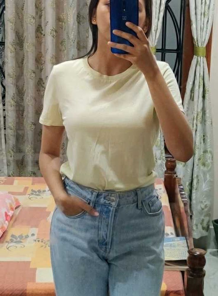 H&amp;M Cotton Tshirt Light Yellow
