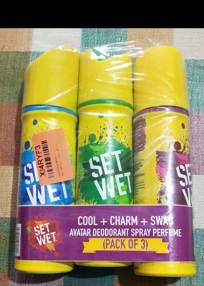 Set Wet Deodorant Spray (Pack of 3)