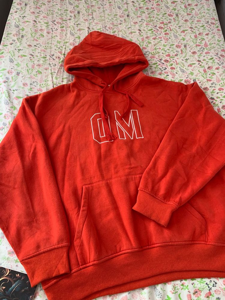 Orange Hoodie with DM Print