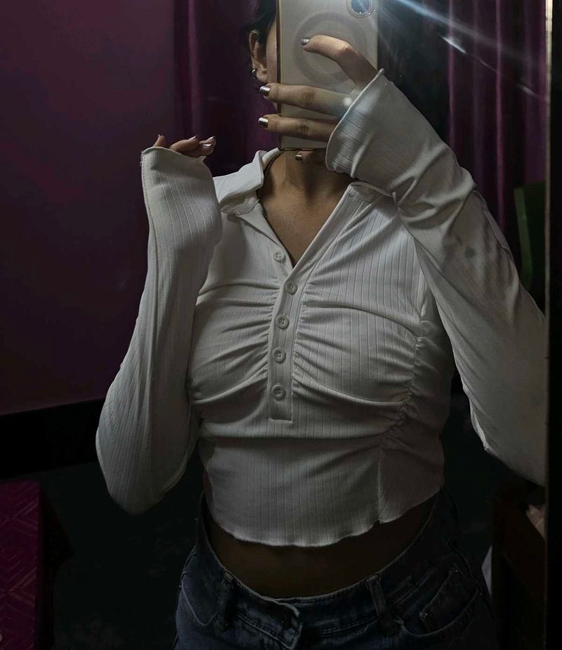 white crop top