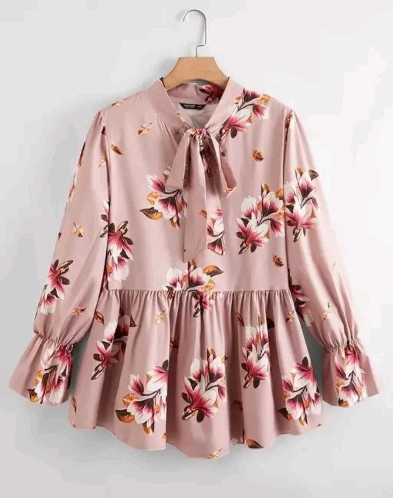 Floral Tie Neck Top