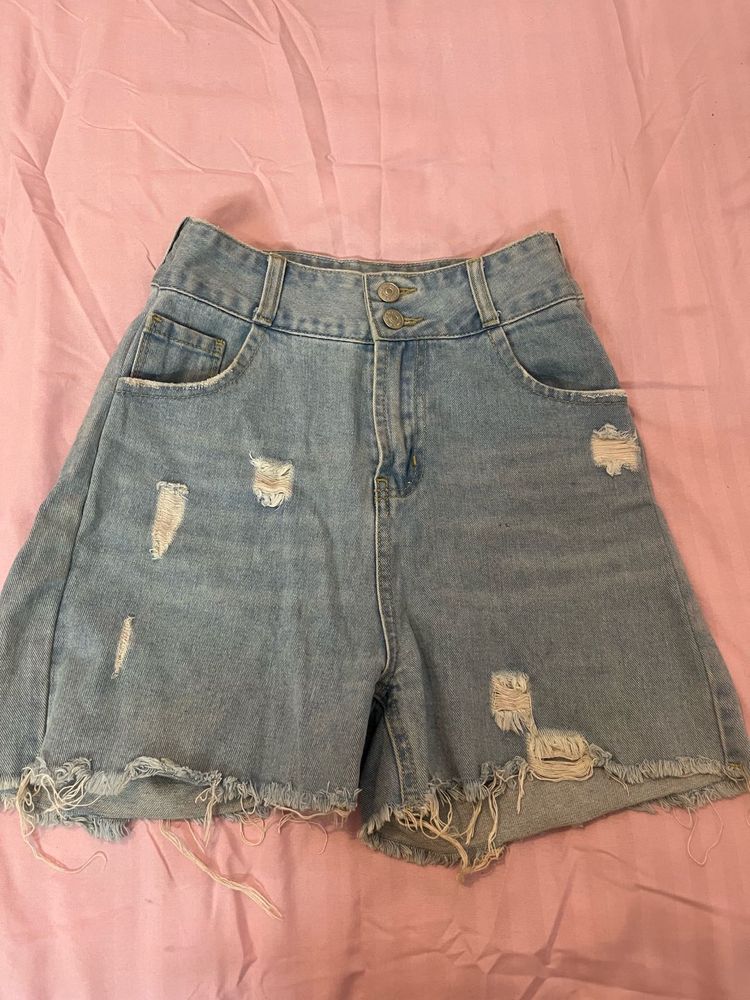 Blue Denim Shorts