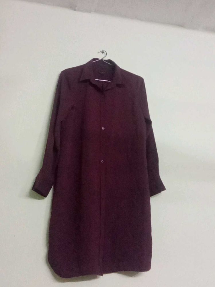 Burgundy Shirt Dress