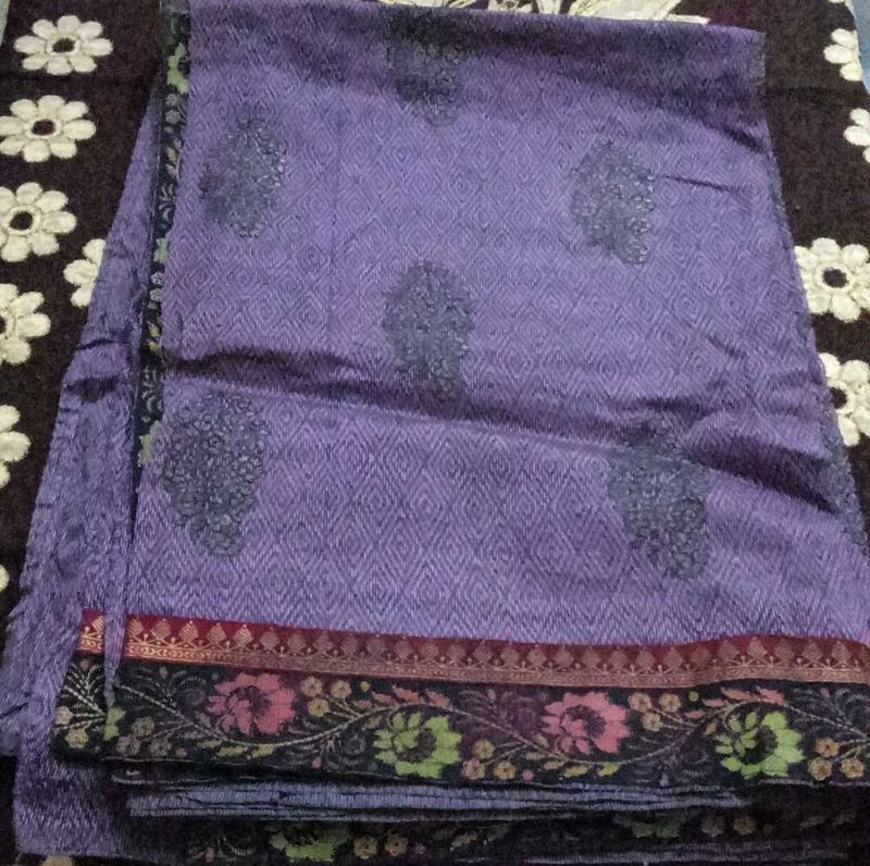 Purple Floral Border Fabric