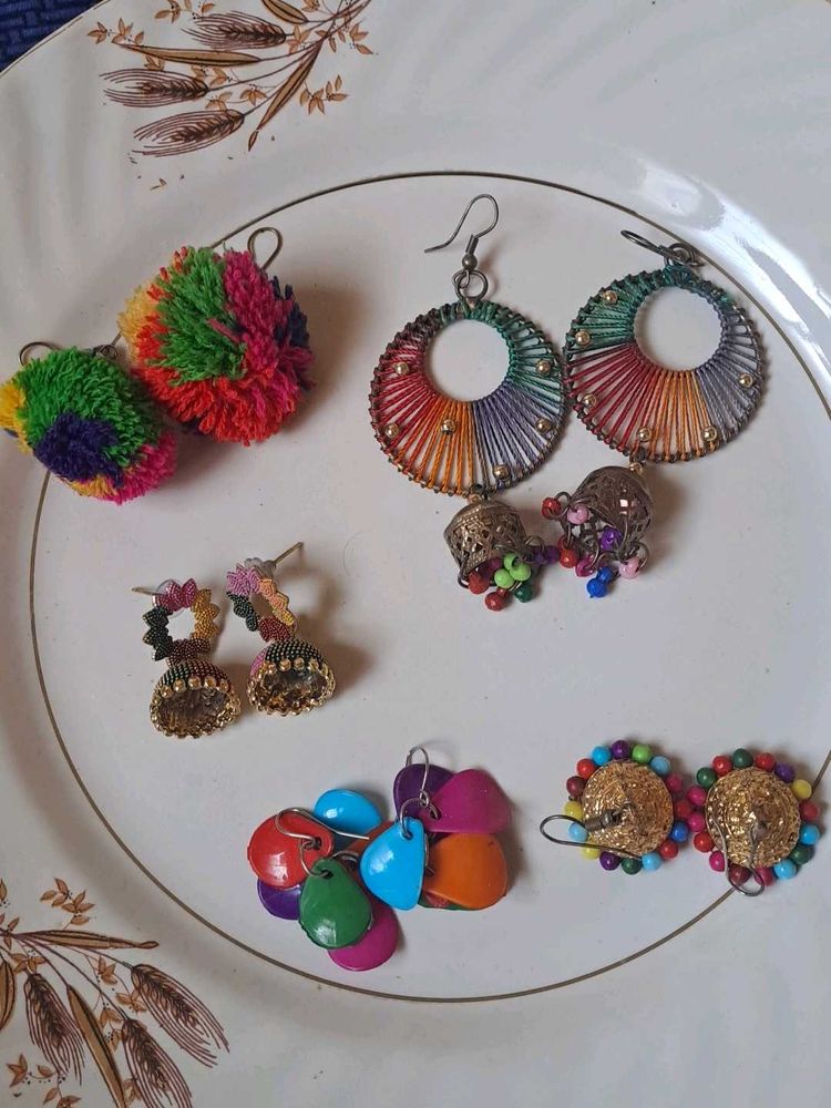 Colorful Earrings Combo of 5
