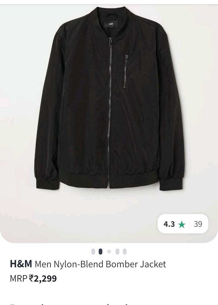 H&amp;M Black Bomber Jacket