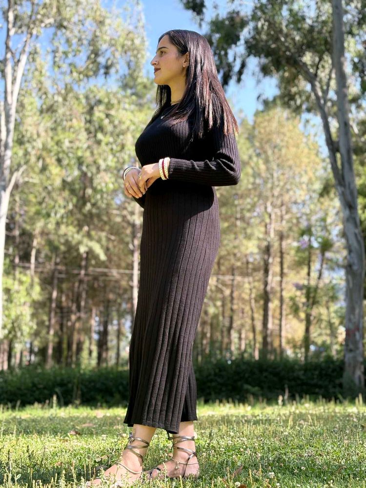 Black straight fit dress