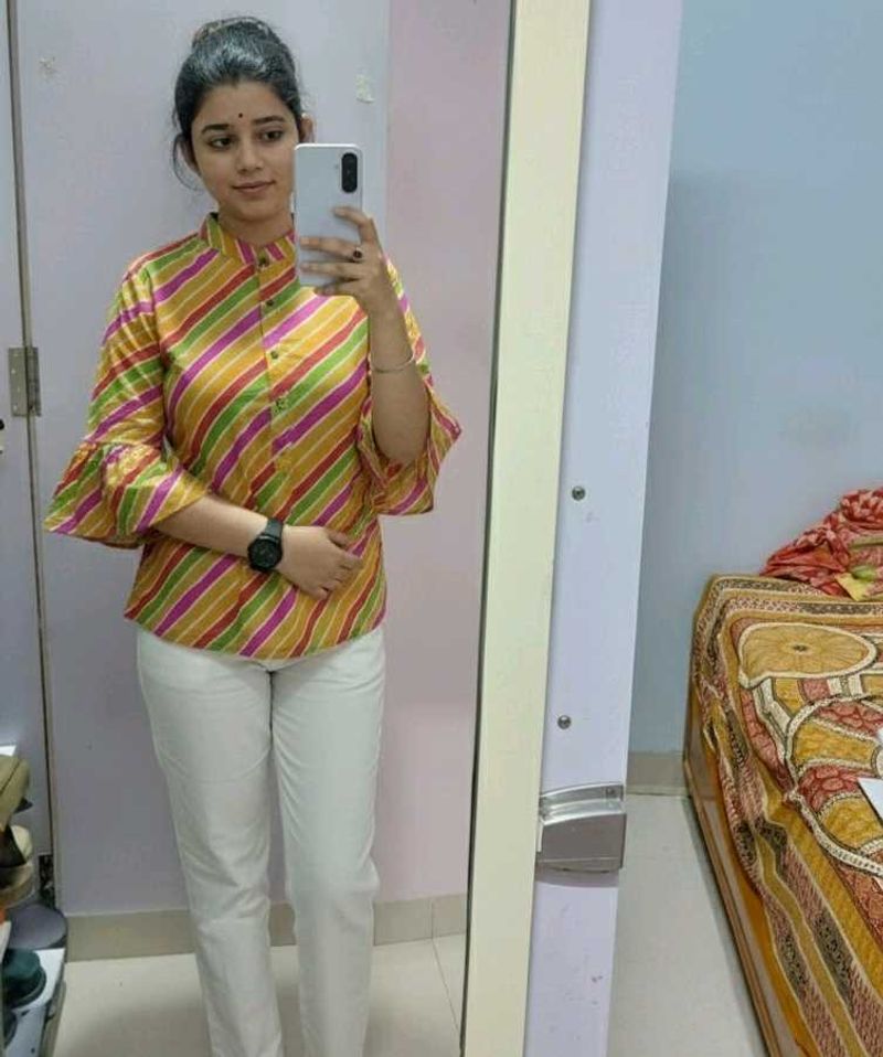 Striped Bell Sleeve Top