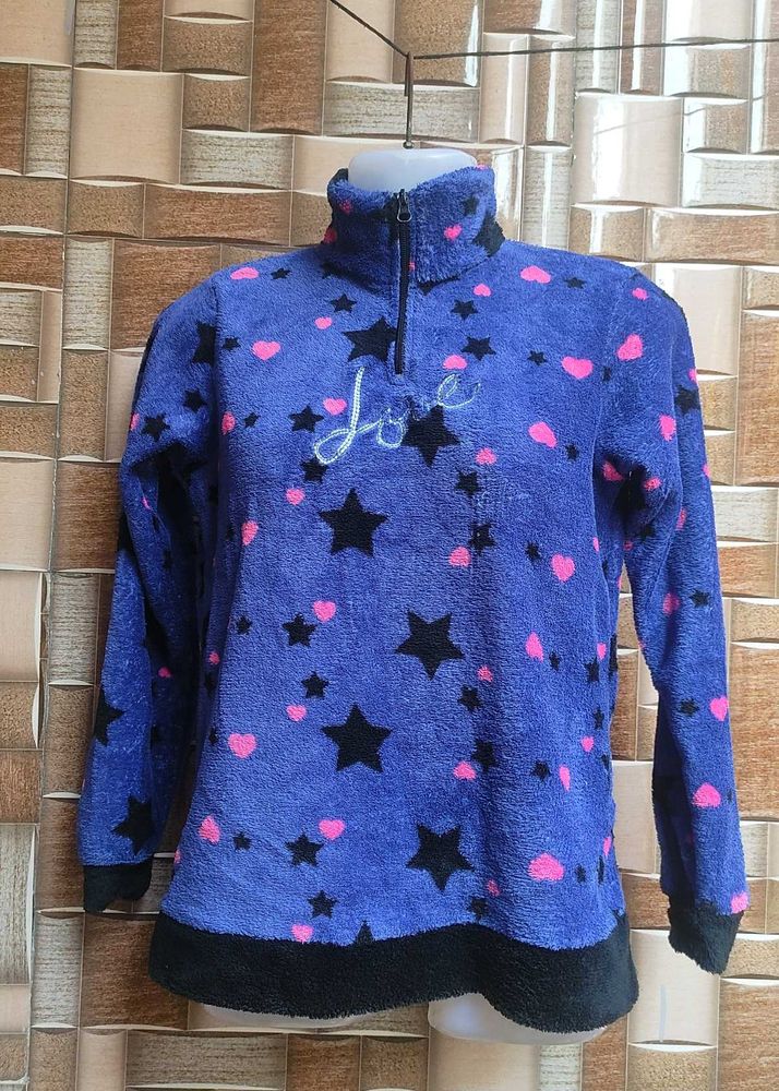 Cute Star &amp; Heart Fleece Sweater
