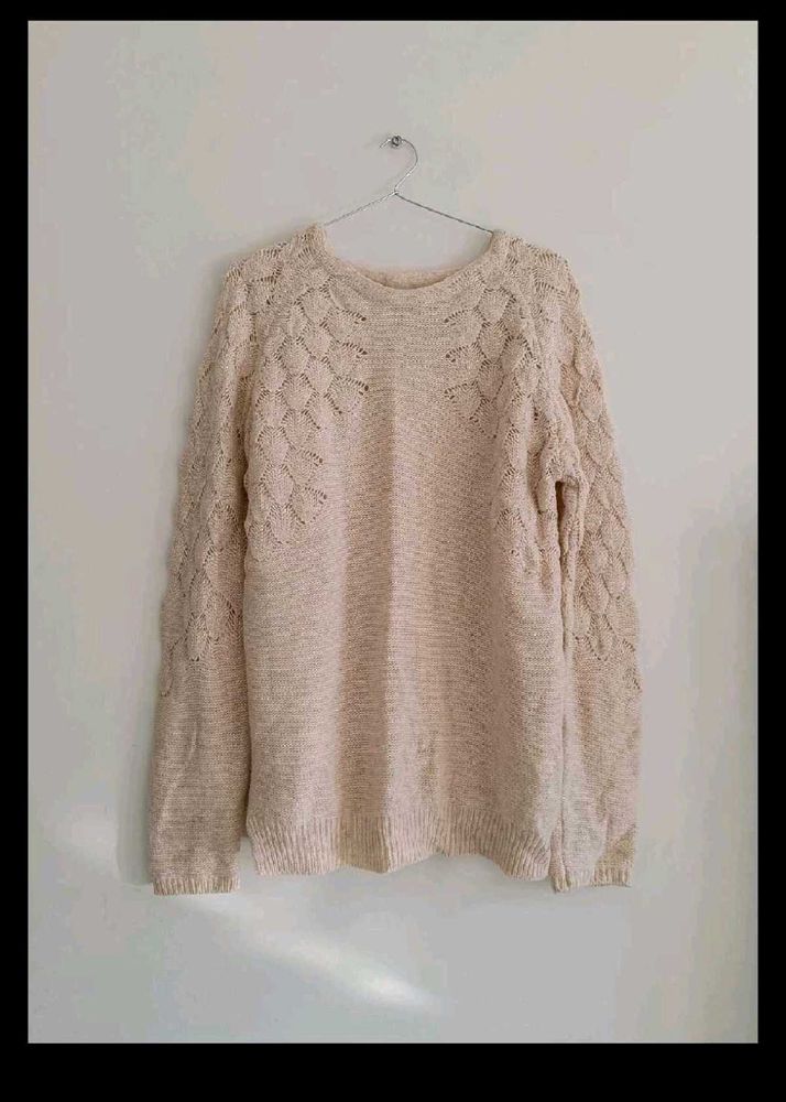 Cozy Knit Beige Sweater