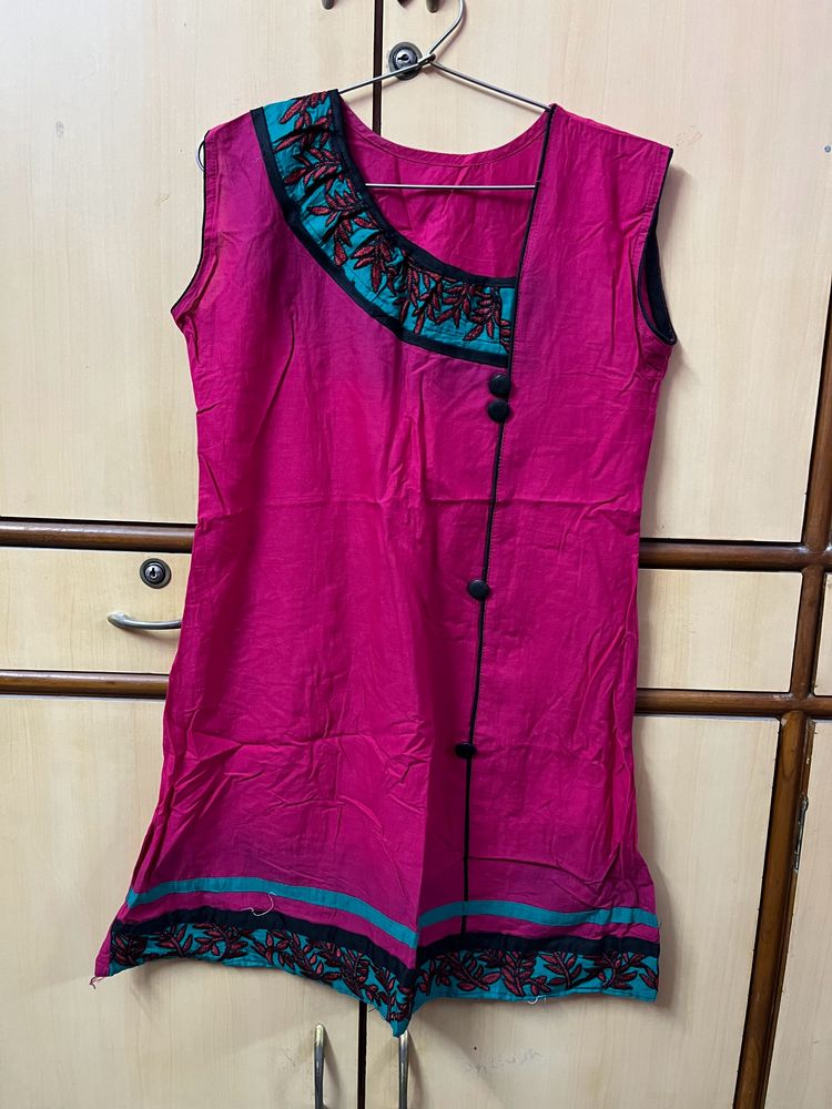 Pink A Line Kurti