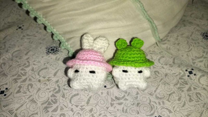 Bunny And Frog Mushroom Keychain (Couples)