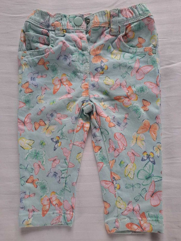Baby Girl Mint Green Butterfly Pants.