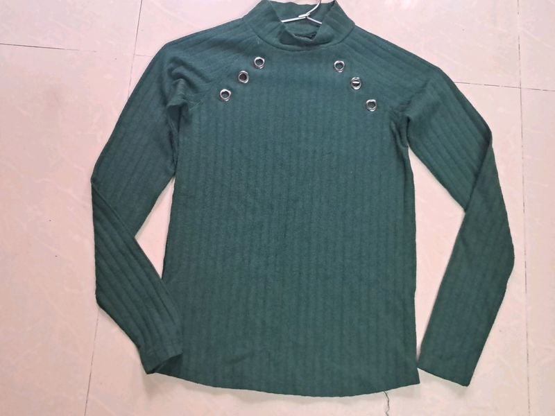 Max - XS, High Neck, RIB-KNIT sweatshirt