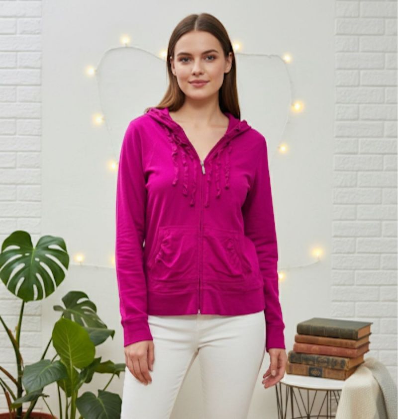 Pink Jacket With Hoodie