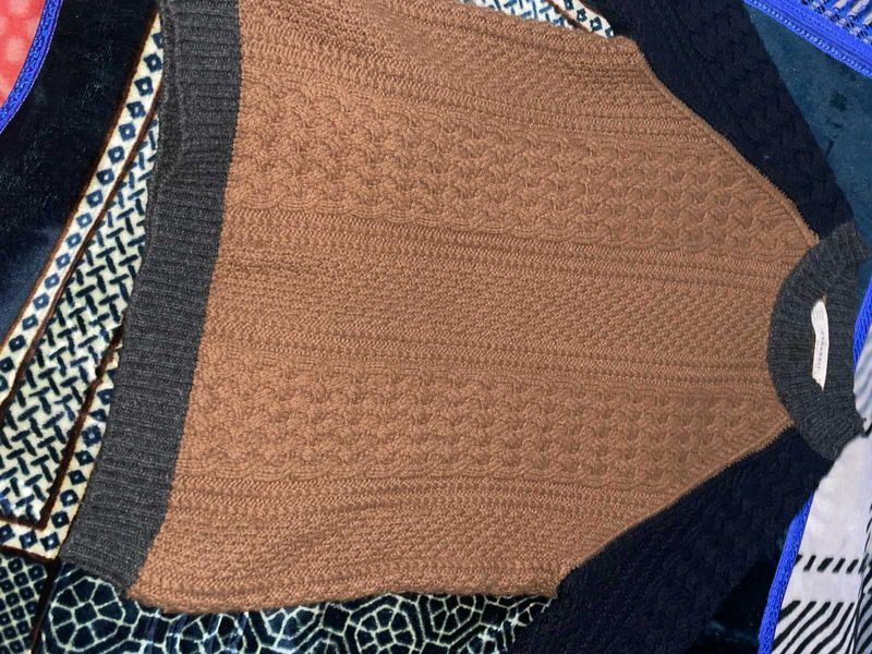 Brown Knit Sweater Vest
