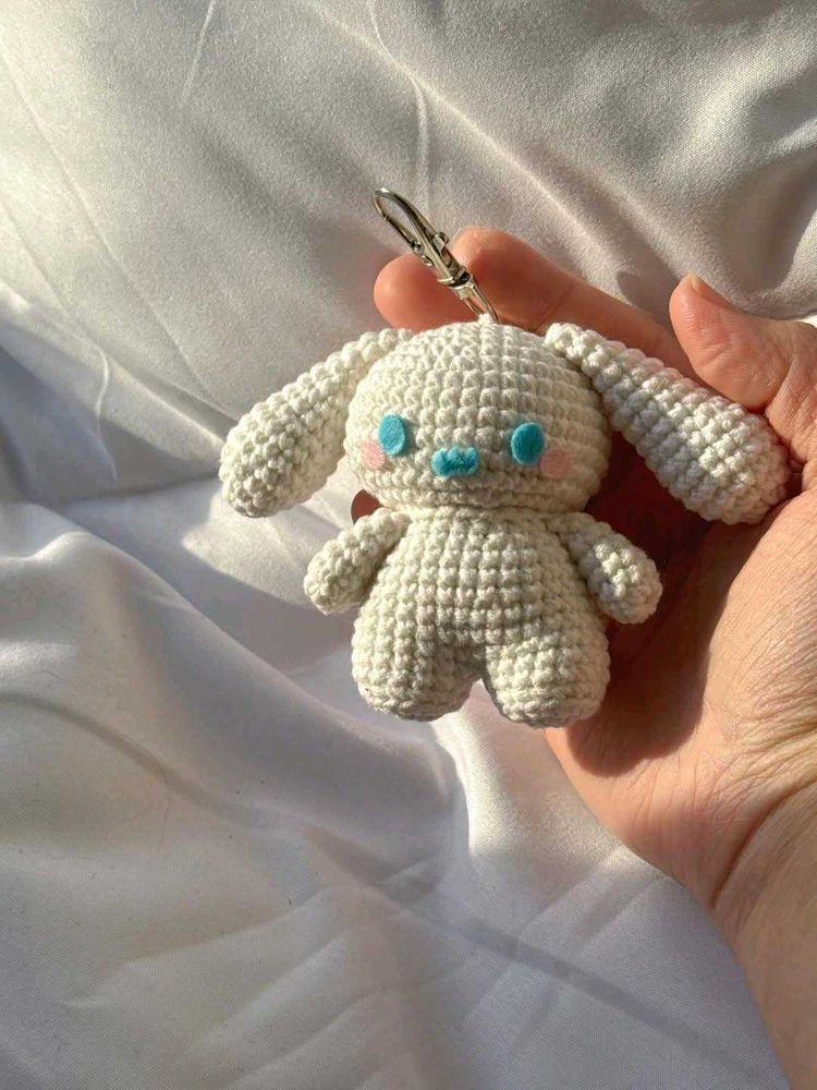 Crochet Cinnamon Roll Doll Keychain