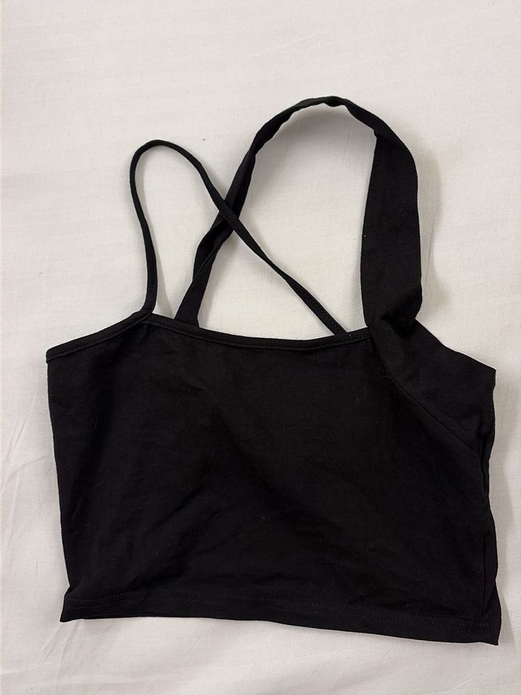 Black Crop Tank Top