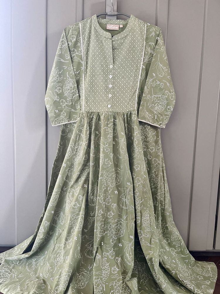 Mint Green Floral Dress/kurta By Utsa, Westside