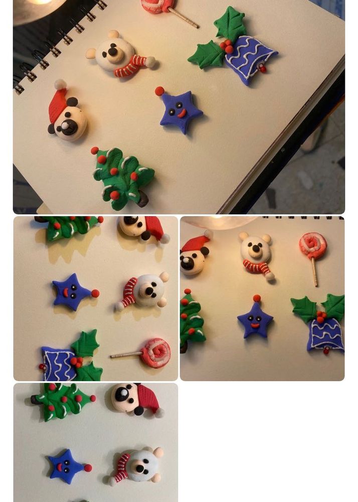 Clay Christmas Magnets