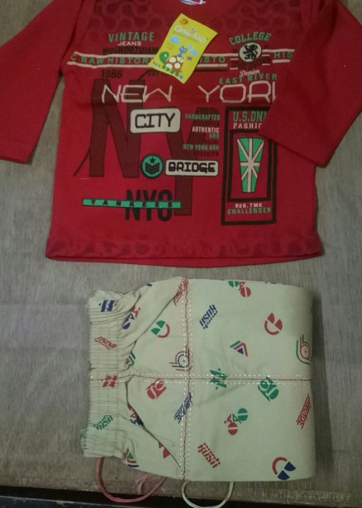 Six To One Year Baby Set For Summer Soft Cotton With Soft Pent