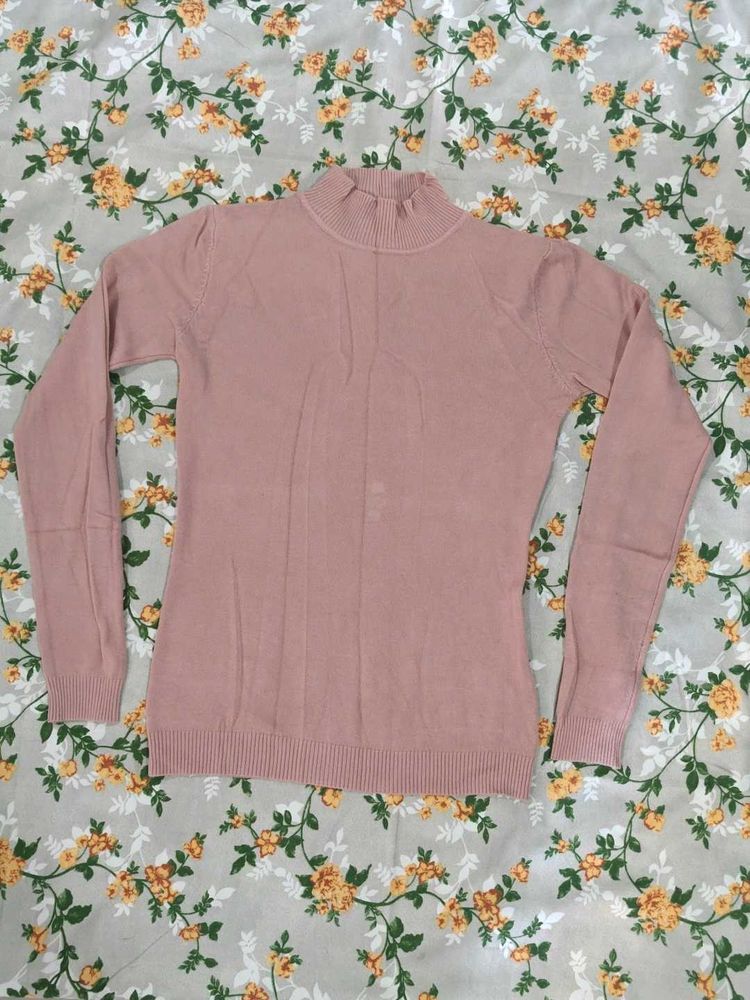 Dusty Rose Mock Neck Sweater