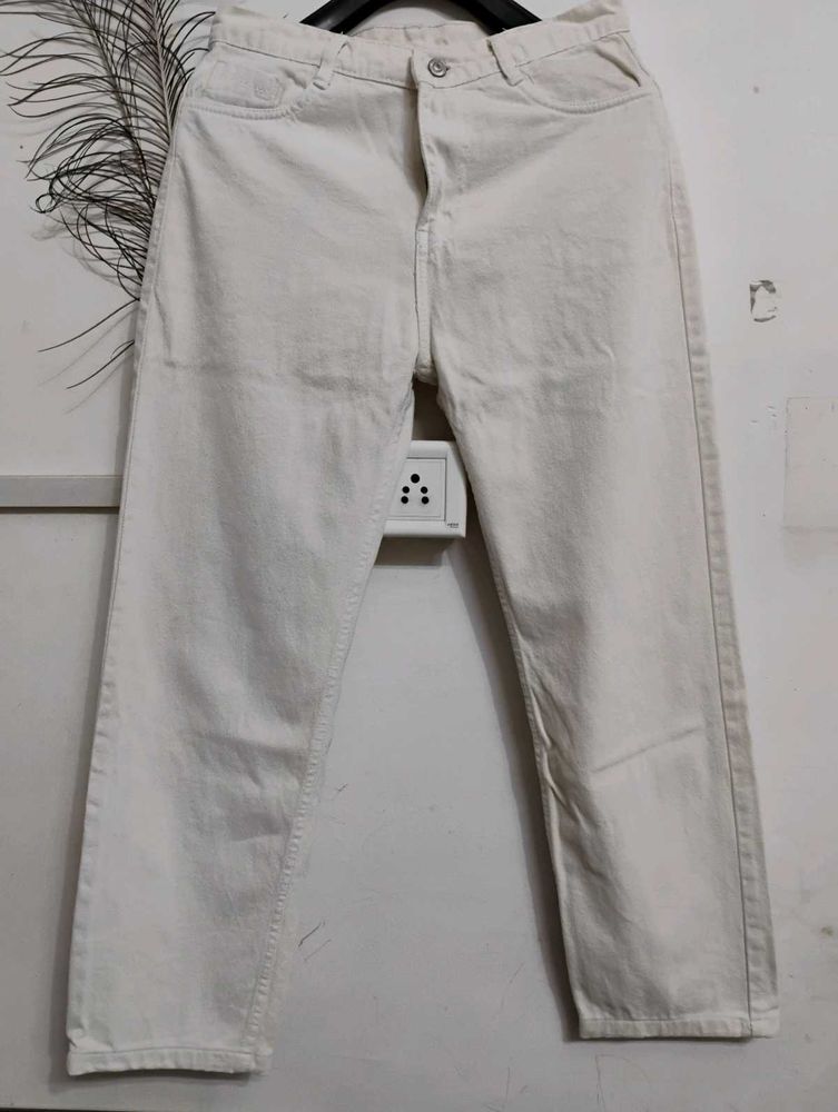 Beige Straight fit Jeans