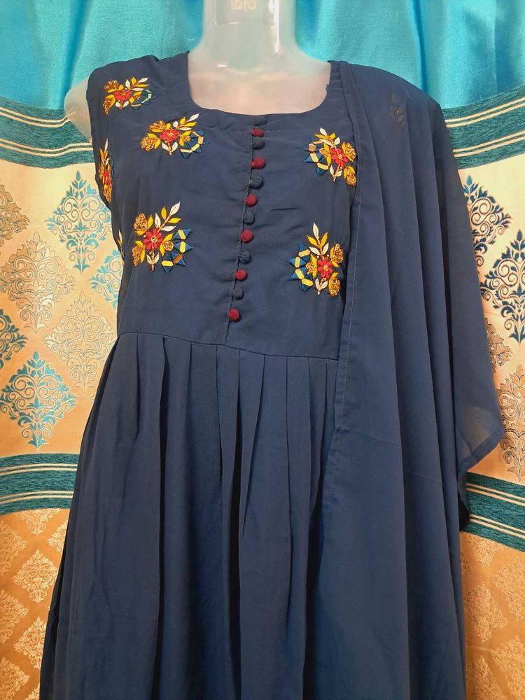 NEW Peacock Blue Sharara Set  Size 42&#34;