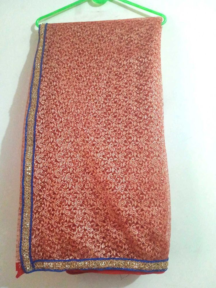 Elegant Red Embroidered Saree