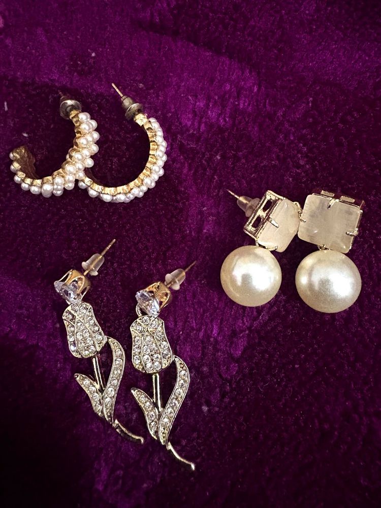 Combo golden beaded stones Earring