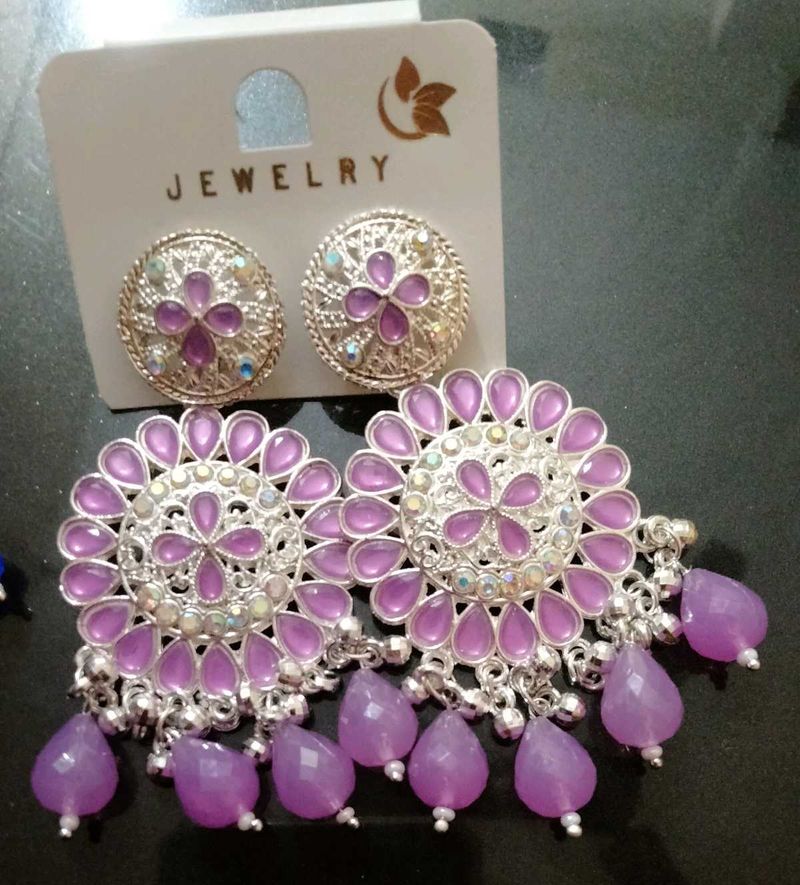 Elegant Purple Drop Earrings
