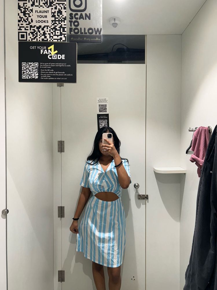 Striped Cutout Mini Dress