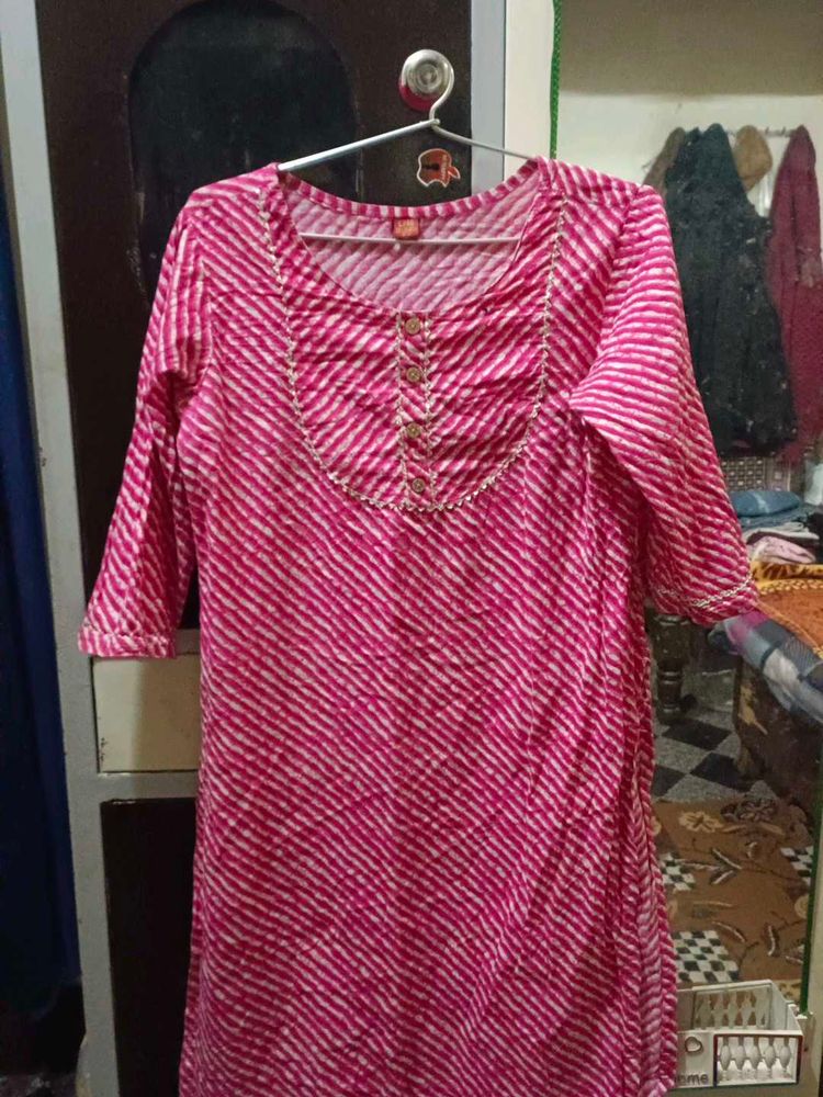 Pink Striped Kurti