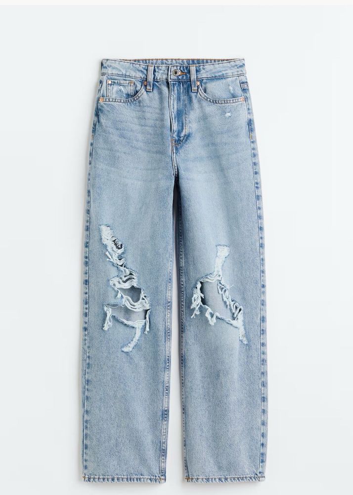 Loose straight high waist demin