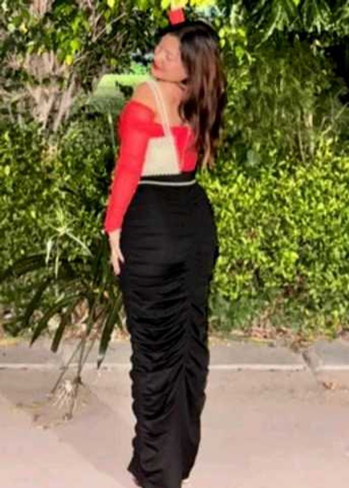 A-line Ribbed Gathered Skirt