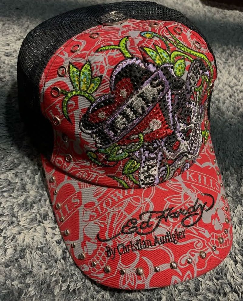 Ed Hardy Graphic Print Trucker Hat