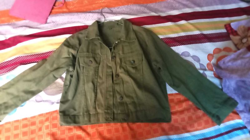 Olive Green Denim Jacket
