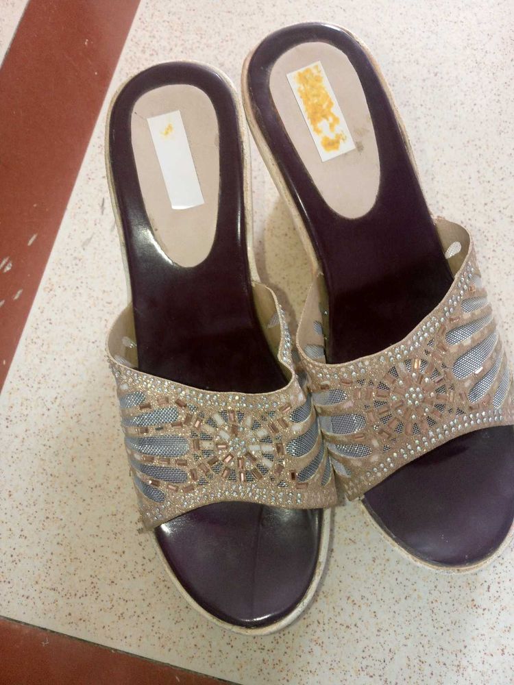 Embellished Wedge Heel Sandals