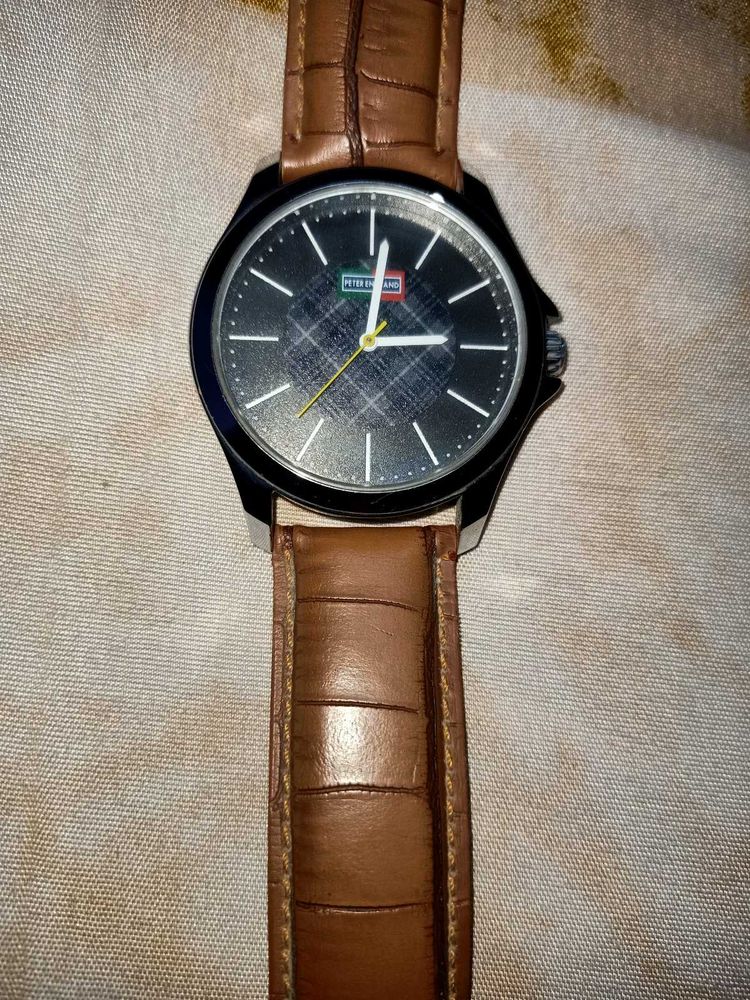Peter England Brown Leather Watch