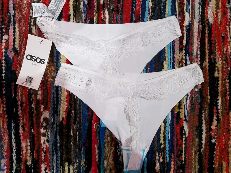 ASOS White Lace Thong Panties