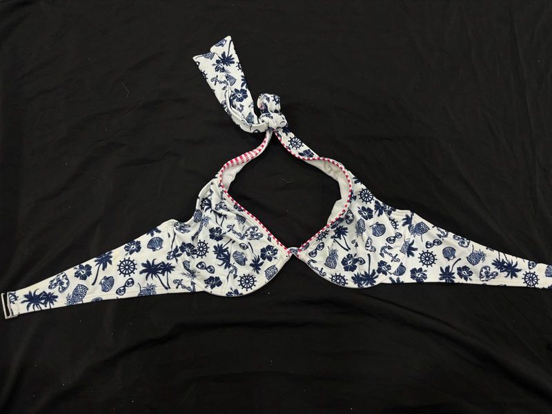 Blue N White Bikini Top