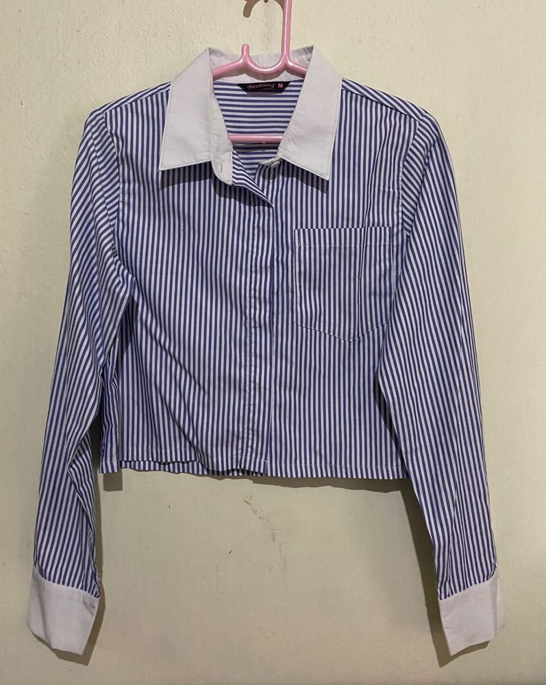 blue striped shirt