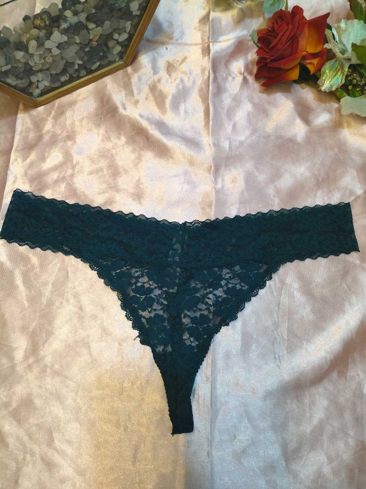 Teal Lace Thong